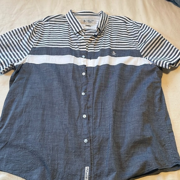 Men’s Original Penguin Button down T-Shirt - Picture 1 of 3